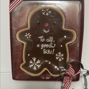 Brown and Cream Holiday Decor Gingerbread Man glass